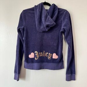 Vintage Y2K Juicy Couture zip up hoodie terry cloth purple.